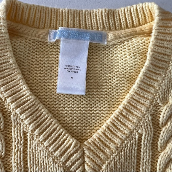 Janie and Jack Boys Sweater Vest Argyle Cable Spring Soiree Yellow Blue Sz 6 - Picture 5 of 7